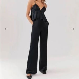Something Navy Chloe Silk Trousers NWT